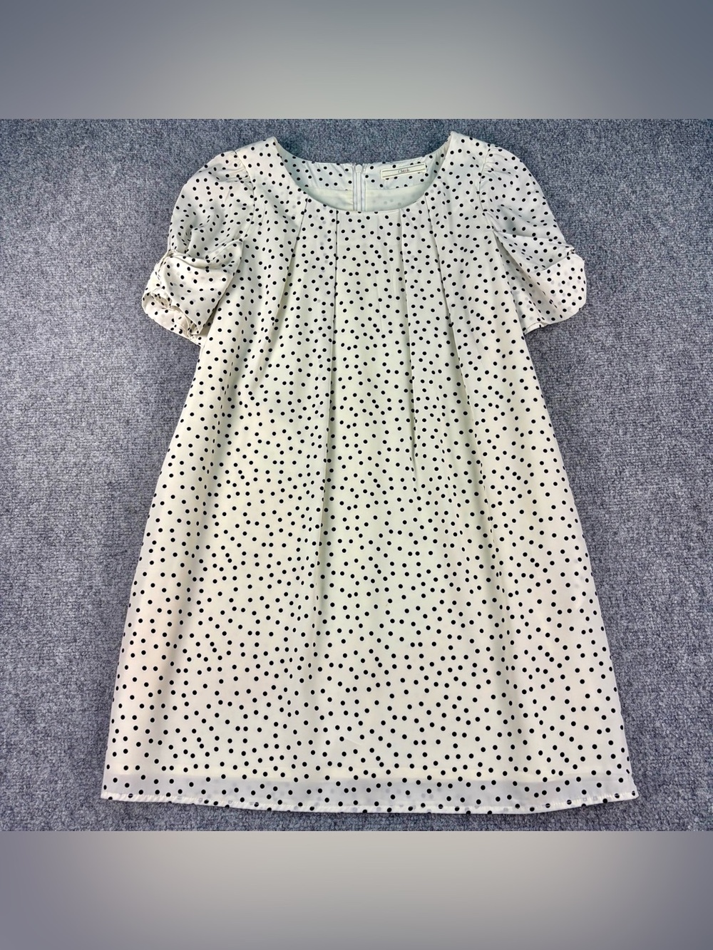 Polka Dot Mini Dress - White with Black Dots